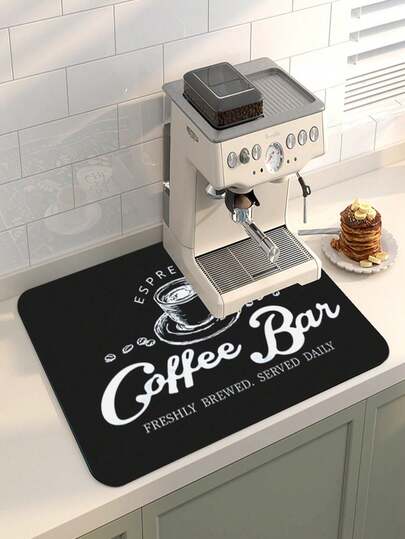 1 pieza Alfombrilla para barra de café, alfombrilla absorbente y antideslizante para encimeras de café, alfombrilla escurreplatos impermeable para estación de café y encimera de cocina, accesorios de barra de café para proteger las superficies