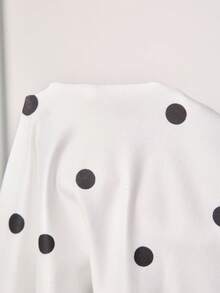 MaterniWear Đầm bầu mùa hè kiểu dáng thường ngày in chấm bi, thắt nơ phía trước. - trắng - Xem 7