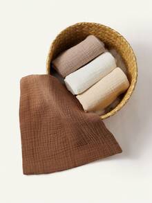 Bộ 4 khăn lau nước bọt cho bé bằng cotton nguyên chất, mềm mại và thấm hút tốt, có thể giặt và tái sử dụng, phù hợp cho cả bé trai và bé gái sơ sinh. - Nhiều màu - Xem 8