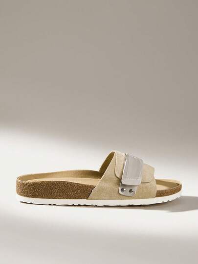 Solecia Women Shoes Adjustable Elastic And Non-Slip Cork Soles Boken Shoes Lightweight And Breathable One-Word Belt Winding Design Open-Toe Flat Bottom Flat Heel Casual Simple And Lazy Comfortable Versatile Matte Suede Splicing Artificial Leather Cork Rubber Sole Camel Splicing Women Sandals Home Out Shopping Seaside Vacation Daily Commute Balcony Leisure Supermarket Purchase