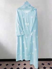 GlowEve New Spring/Summer Women's Fashion Casual Butterfly Print Long Sleeve Robe Dress With Matching Shawl, 2 Pieces Set - Multicolor - View 4