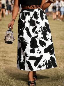 Slaydiva 春夏新品音乐节、复活节、圣帕特里克节、西部风、游牧风、生日派对、毕业典礼、学院风、学生装、日常休闲、百搭基础款、休闲、邮轮旅行、海滩、日光浴、爆款、街头风、婚礼宾客波西米亚风、通勤、早午餐、极简基础款、Y2K街头风、畅销单品、日常约会、机场轻薄中长裙、大码半身裙 - 黑色 - 黑色 - 查看 10