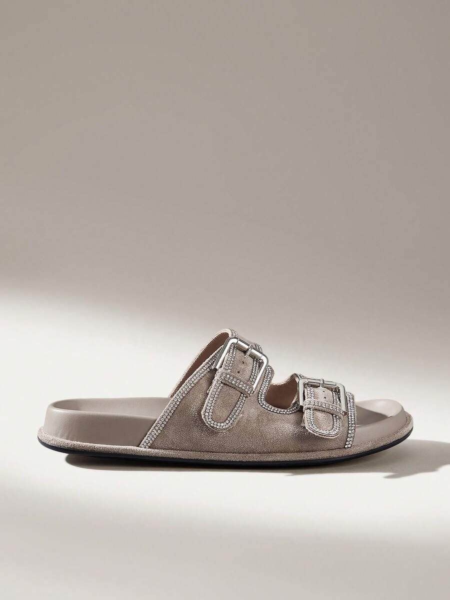 Ladies Commuter Fashion Versatile Daily Travel Casual Sandals - Grey - View 1