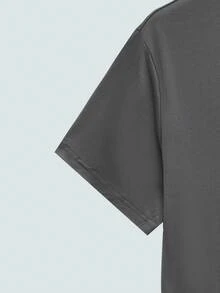 Modcrash Men's Casual Street Slogan Print Short Sleeve T-Shirt, Summer - Grey - View 4