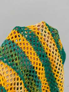 Manfinity Swimmode Men's Vacation Casual Multicolor Hollow Out Knitted Shorts Beach Clothes For Men Men Swim Trunks Beach Shorts Shorts For Men Beach Outfit For Men Beach Shorts For Men Shorts For Summer Swim Trunks For Men - Multicolor - View 8