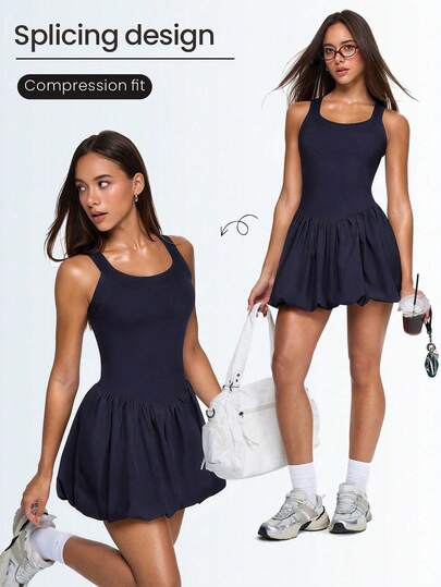 Eassivo Eassivo Women's Sports Dress With Criss-Cross Backless Design, Tennis Skirt For Outdoor Sports And Casual Running