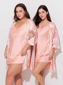 LUVLETTE Sweet Romantic Light Pink Satin Nightgown - Lace-Trimmed Camisole Sleep Dress Charming Romantic Lounge Wear Sexy Lingerie Slip Dress Pyjama - Pink - View 9