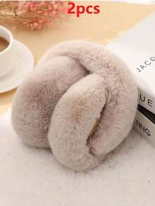 1/2 Piece Neutral Solid Color Earmuffs - Soft Plush Ear Warmers, Foldable Earmuffs, Adjustable Headband For Women's Cute Earmuffs, Comfortable And Cold Proof Earmuffs, Suitable For Winter Outdoor And Party Photography. Winter Accessories Autumn - Multicolor - View 16