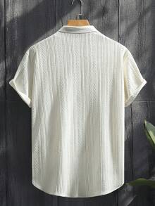 Manfinity Homme Men's Casual Button-Down Short Sleeve Shirt - Beige - View 2