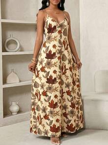 SHEIN Lady Đầm không tay in hoa phong cách thường ngày dành cho nữ, thích hợp cho mùa hè. - Nhiều màu - Xem 6