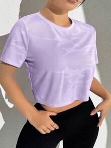 Velisys 3件套加大码休闲网眼拼接短袖修身运动T恤 - 彩色 - 查看 5