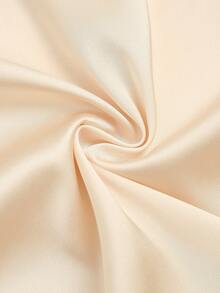 Franclia 1件女士优雅简约休闲缎面翻领无袖系带衬衫，夏季 - 杏色 - 查看 3