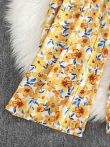 女童印花连体裤，方领泡泡袖，夏季度假风 - 彩色 - 查看 7