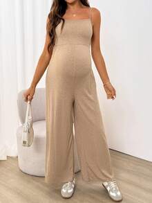SHEIN Bộ áo liền quần bầu dáng rộng thoải mái - Màu Khaki - Xem 4