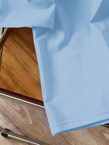 Manfinity Joysei Men's Letter Print Casual Versatile Commuting Short Sleeve Polo Shirt - Baby Blue - View 4