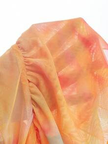 Aloruh Áo hai dây cổ yếm xếp nếp viền ren nhuộm màu tie-dye dành cho nữ, thích hợp cho kỳ nghỉ hè, đi biển, phong cách boho, nhiệt đới, thập niên 2000, kiểu Y2K, áo Y2K dễ thương, áo hai dây cổ yếm màu vàng in họa tiết với hạt cườm phối màu. - Nhiều màu - Xem 10