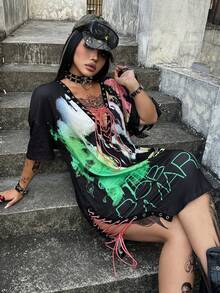 Whyspr Woven Beach Mini Dress With Eyelet Tie Detail, Spring/Summer - Multicolor - View 5