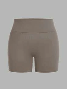 SHEIN EZwear 4件組休閒極簡運動套裝，短版高腰緊身內搭褲適合夏季，大尺碼女款瑜珈褲休閒短褲 - 彩色 - 查看 7