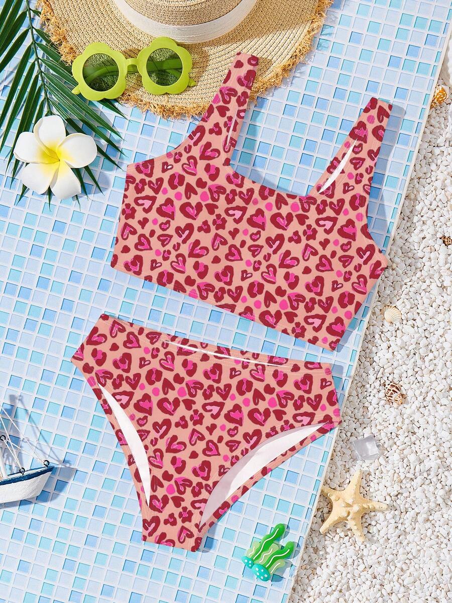SHEIN Bộ đồ bơi hai dây và bikini tam giác tối giản, thoải mái cho bé gái tuổi teen, thích hợp cho mùa hè. - Nhiều màu - Xem 1