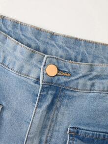 EMERY ROSE Plus Size Women's Vintage Washed Denim Jeans, Spring/Summer - Light Wash - View 4