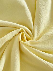Firerie Robe d'été élégante de grande taille, couleur unie, style dos nu avec col montant - Jaune citron - Voir 9