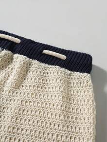 Manfinity Swimmode Quần short nam dệt kim phối màu, quần short mùa hè, quần short móc len, quần short thiết kế Nhật Bản, quần short đi biển nam, bộ hai mảnh dệt kim, quần short nam thoải mái, quần short mùa hè cho nữ, quần short dệt kim, quần short gân, quần short nam, quần short nữ mùa hè - Màu be - Xem 5