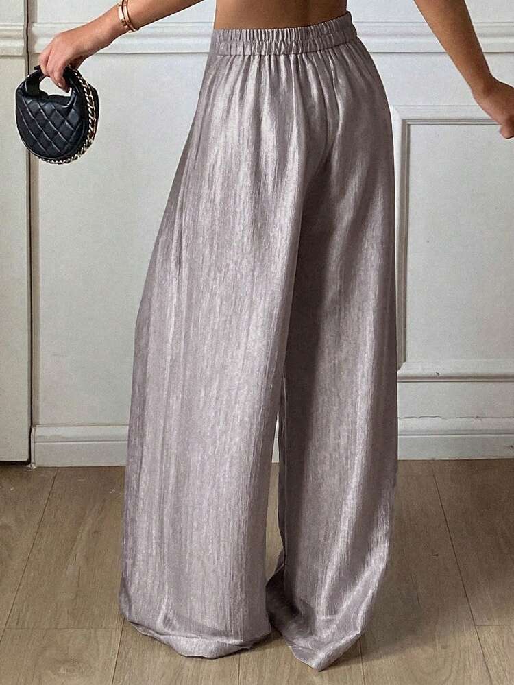 Women's Loose Wide Leg Pants, Elegant Vacation Wear, Spring/Autumn