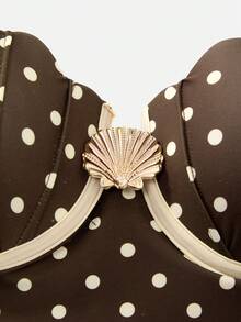 Swim Oasis 26SS 春夏海滩度假高端优雅贝壳杯波点金属贝壳配套半裙两件套泳衣 2026 新款女士泳装到货，适合上学、度假、约会、下午茶、西式、邮轮、海滩、海岛、公路旅行、四季皆宜、音乐节、波西米亚风度假、凉爽秋季、西部波西米亚风、优雅女士泳装上衣、波点女士泳衣、波点泳装 - 彩色 - 查看 12