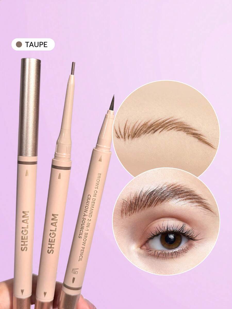 SHEGLAM Brows On Demand 二合一眉筆-灰褐色防水液體眉筆防汗防油自然眉毛填充勾勒眉毛霜凝膠化妝品眉毛 品牌 美容 化妝 化妝品 適合女性與女孩 完美搭配夏季春季 Y2K 時尚 流行 生日 母親節禮物 假期 派對準備就緒 最佳顏色 - Taupe - 查看 1
