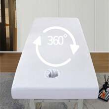 1pc Beauty Bed, Massage Bed, Massage Bed Cover, Bed Cover With Holes, Waterproof And Oil-Resistant Stretch Cover, Full-Contour Elastic Protective Cover, Solid Color Bed Cover For Massage And Physiotherapy, Beauty Salon Protective Cover With Holes, - Multicolor - View 12