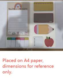 1 件教师节派对备忘录簿、派对礼物、卡通备忘录、备忘录套装、教师定制自粘备忘录、办公用品便利贴纸组合、教师节礼物 - 彩色 - 查看 10