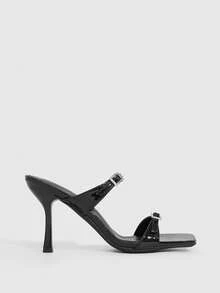 CUCCOO SZL 女士鞋履 春夏新款黑色细高跟凉鞋 时尚舒适 百搭性感派对女凉鞋拖鞋 - 黑色 - 查看 8