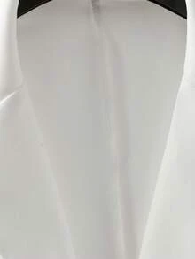 SHEIN Clasi 女士时尚纯色单排扣翻领西装外套 - 白色 - 查看 4