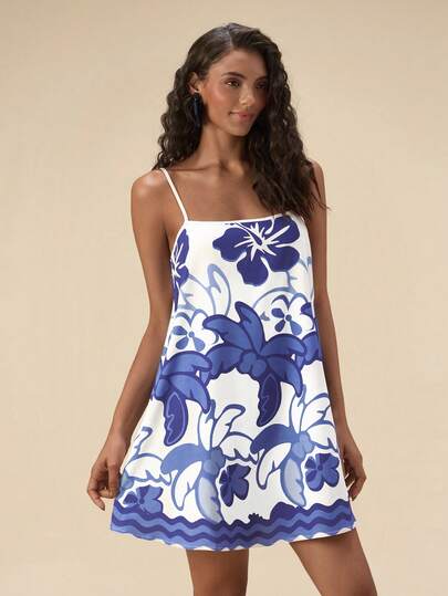 Travachic Women's Floral Print Sleeveless Loose Mini Dress, Summer,Vacation Casual Terno Outfit For Women,Summer Holiday Outfits,Spring Break Outfits,Party Outfit,Beach Outfit,Spring Clothing,Carnival Costume,Elegant,Floral,Carnival,Spring To Summer ,Party , Boho,Mexican Style,Tropical,Bohemian,Ibiza,Western,Summer Dress,Wedding Guest Dress For Women,Birthday Dress,Party Dress,Elegant Dresses For Women,Floral Dress,Summer Dress, Mexican Style Dress Women Boho Dress For Women,Graduation Dress, Graduation Outfit For Mother