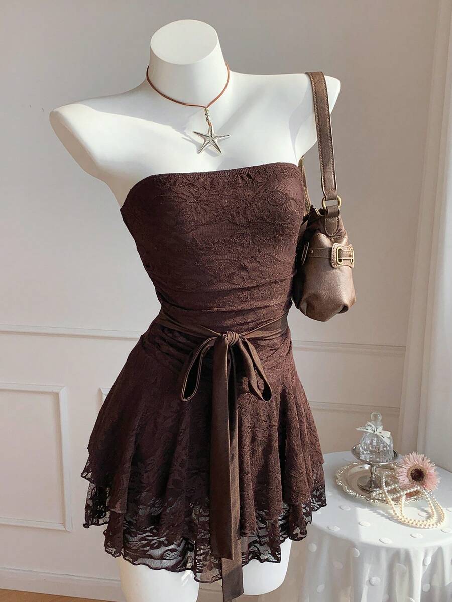 Comfortcana 女士迷你连衣裙 - 棕色 - 查看 1