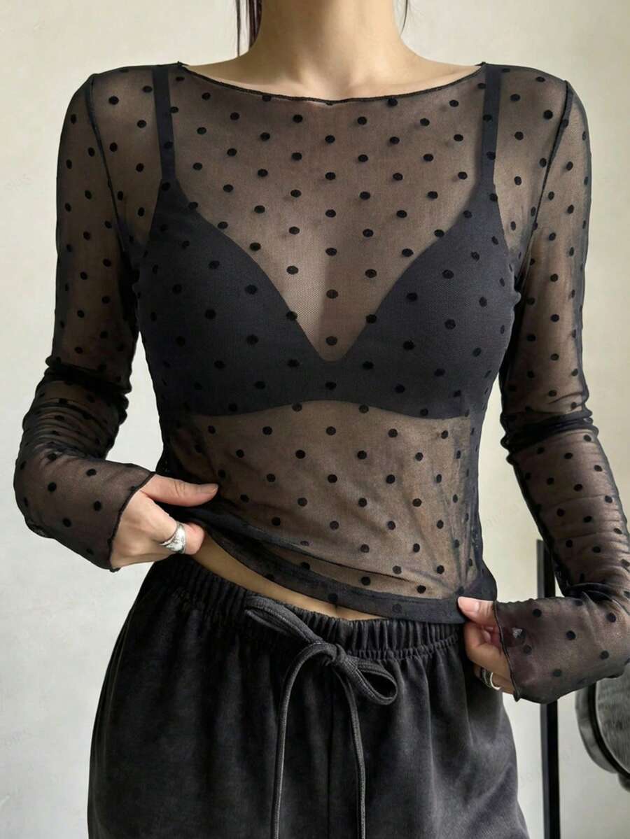 DAZY Damen Herbst Neuheiten Off-Shoulder figurbetontes T-Shirt für Ausgehen - Schwarz - Übersicht 1