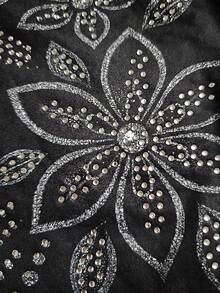 EgrlEra Women's Sexy Y2K Rhinestone Graphic Print Halter Neck Tie Camisole - Black - View 4