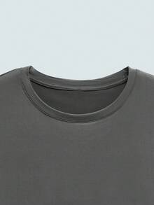 Modcrash Men's Casual Street Slogan Print Short Sleeve T-Shirt, Summer - Grey - View 3