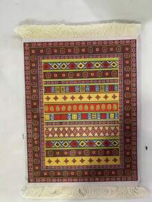 1/2 piezas Manteles individuales, Posavasos, Tapetes de café, Textiles de comedor con diseño de arte vintage con borlas francesas, Regalos de Navidad, Halloween, Vajilla para fiestas, Día de la Madre, Regalos de Eid Al-Adha - Multicolor - Ver 4