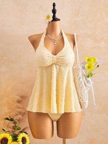 Bellisia Tankini de tirantes para mujer para vacaciones - Verde - Ver 1