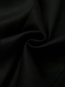 GlowEve CURVE Camisa de cárdigan holgada sin mangas con cuello redondo, adorno de botones de latón vintage, bolsillos y ribete de encaje blanco para mujer de talla grande, de tela de sarga, elegante para la playa, vacaciones, casual, negocios, festividades, en negro y blanco, versátil - Negro - Ver 5