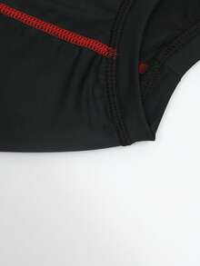 Manfinity Swimmode 男士沙滩度假休闲印花防晒衣 - 黑色 - 查看 6