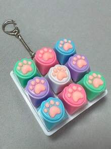 Joivida 创意猫爪钥匙扣 | 柔软可收藏钥匙扣，生日、情人节、圣诞节礼物 | 派对小礼物，聚会休闲可爱礼品 - 多色 - 查看 12