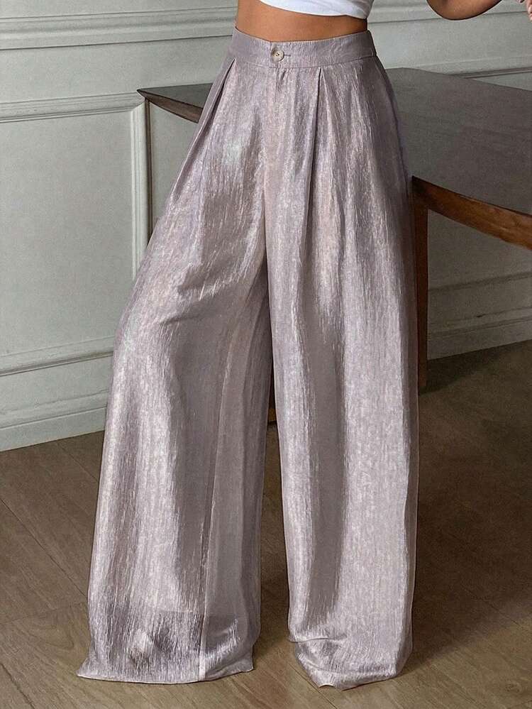 Women's Loose Wide Leg Pants, Elegant Vacation Wear, Spring/Autumn