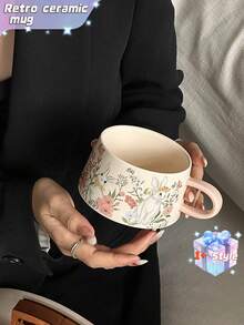 一套可爱的兔子咖啡杯碟套装 - 复古陶瓷，适合下午茶，也是派对和感恩节的完美之选 - 花間兔咖啡杯碟 - 查看 8