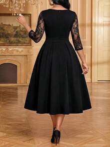 SHEIN Lady Black Dress Holiday Dresses For Women Vacation Dress - Black - View 2