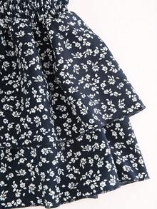 Olithes 女士随机印花极简休闲半身裙 - 藏蓝色 - 查看 6