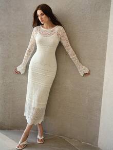 MOTF PREMIUM SLIM FIT CAMI SWEATER DRESS & SHEER LONG SLEEVE SWEATER DRESS, SPRING/SUMMER - Beige - View 4