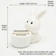 Cirelle 复活节陶瓷兔子烛台，兔子造型烛台，简约家居装饰及创意桌面摆件 - 多色 - 查看 11