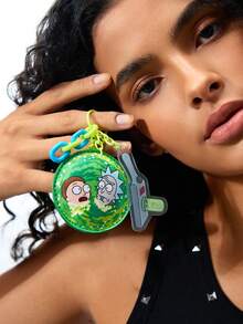 Rick and Morty X SHEIN 1 Móc khóa da PU dễ thương, mặt dây chuyền túi xách, mặt dây chuyền trang trí, mặt dây chuyền vali, cổng dịch chuyển. - Nhiều màu - Xem 2